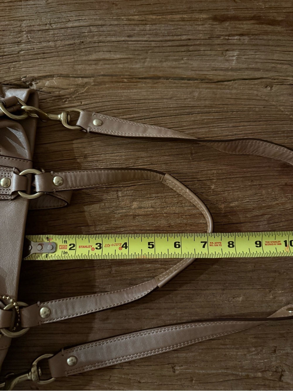 Coach Pebbled Leather Shoulder Satchel in Taupe - Picture 11 of 12